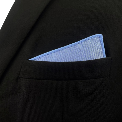 S&W SHLAX&WING Tie Sets for Men Dress Neckties Light Blue Solid Extra Long Matching Pocket Square...