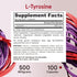Jarrow Formulas L-Tyrosine 500 mg, Dietary Supplement, Amino Acid Supplement for Brain Health Support, 100 Capsules, 100 Day Supply...