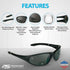 proSPORT Z87.1 Bifocal Safety Sunglasses ANSI for Men Women Readers Sport Wrap Dark Gray Smoke Black +1.50 +2.00 +2.50 +3.00...