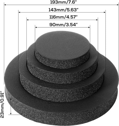 RDBS 6" 6.5" 6.75" Car Speaker Foam Rings Universal Self Adhesive Speaker Fast Rings Sponge Bass Blocker Kit Waterproof High Rebound EVA Foam Spea...