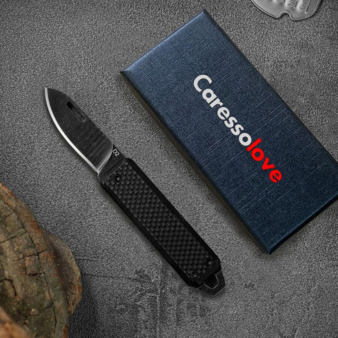G10 Small Pocket Knife For Men, Extremely Sharp D2 Steel Keychain EDC Blade, Multifunction Mini Package Opener Little Knife, Portable Lightweight ...