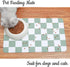 Ralxion Checkered Dog Feeding Mat, Absorbent Mats for Dog Food and Water Bowl, Dispenser, Retro Modern Aesthetic Sage Green Checkerboard Pet Place...
