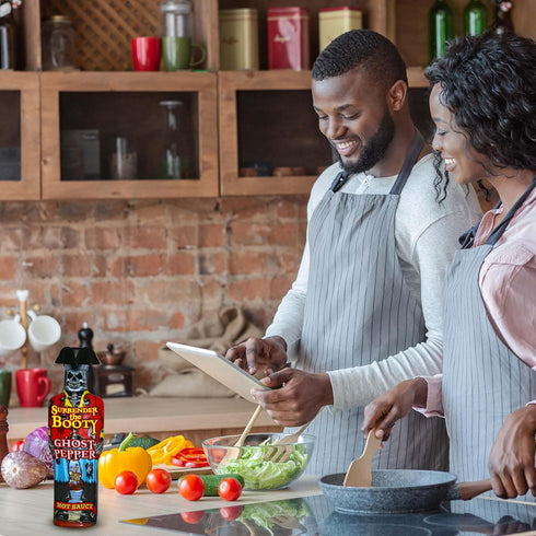 Surrender the Booty Ghost Pepper Hot Sauce – Bhut Jolokia Extreme Gourmet Heat – Premium Novelty Pirate Gift Bottle – Hot Sauce Challenge – 5oz...