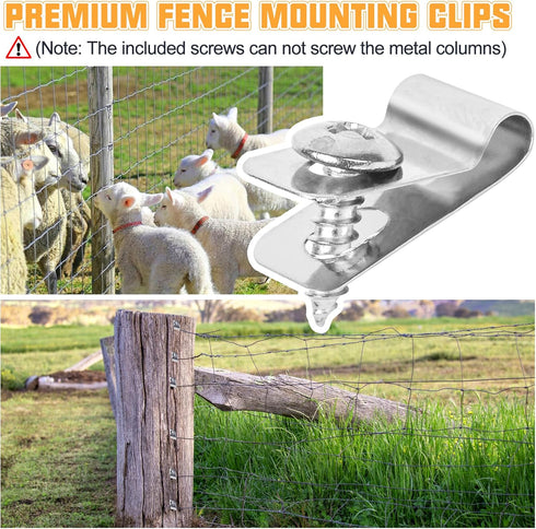 220 Pcs Fence Wire Clamps Stainless Steel Fencing Mounting Clips with 220 Pcs Stainless Steel Screws for 12-16 Gauge Welded Wire to Wood, Metal or...