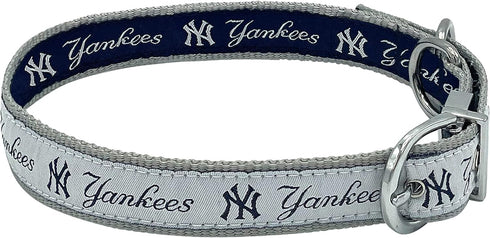New York Yankees Reversible MLB Dog Collar, Medium. Premium Home & Away Two-Sided Pet Collar Adjustable with Metal Buckle. Your Favorite MLB Baseb...