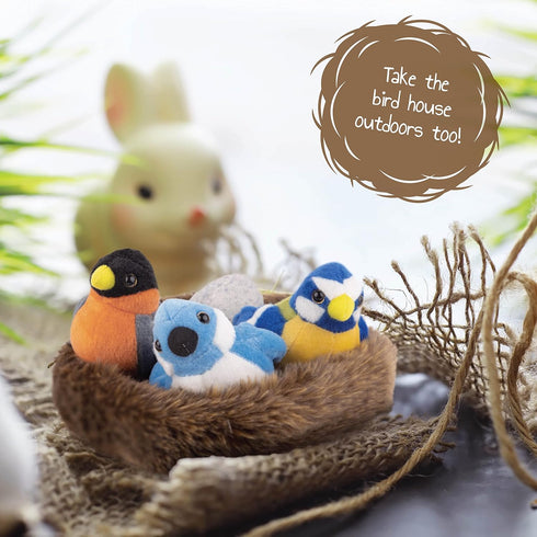 Bird Toys – Cute Stuffed Animal Bird Nest for Kids – Plush Toy with Birds, Egg, Nest – Stimulating Plush Bird Nest for Creative Play...