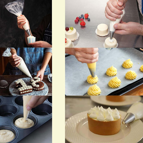 Piping Bags, Pastry Bags 12 Inch 100pcs, Disposable Icing Piping Pastry Bags For Cookie/Cake Decorating Supplies, Anti Burst And Non-Slip Thicken ...