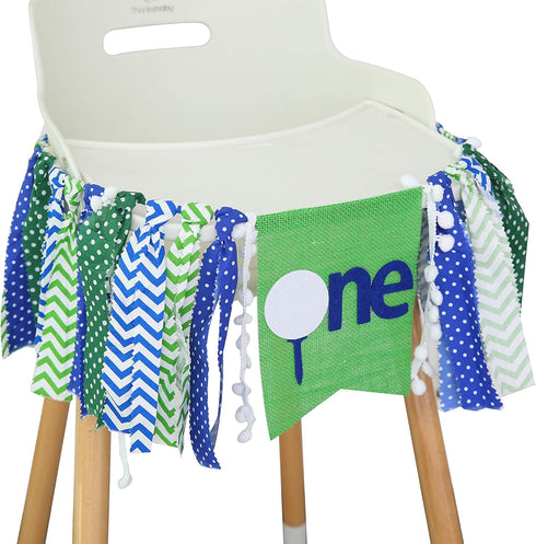 Golf High Chair Banner for 1st Birthday - First Birthday Decoration for Baby's,The First Gift for The Birthday Party,Photo Props For Birthday Part...