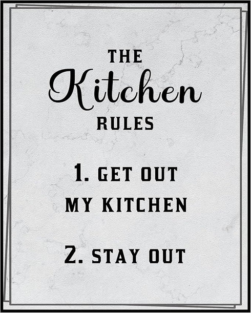Posterizer 1 pcs-Kitchen Print-Funny Quotes-kitchen rules-Kitchen & Bar Art-Comedy Art-Art Poster Print for Home, Office, Store, Bar- unframed wal...
