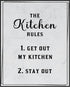 Posterizer 1 pcs-Kitchen Print-Funny Quotes-kitchen rules-Kitchen & Bar Art-Comedy Art-Art Poster Print for Home, Office, Store, Bar- unframed wal...