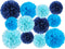 12 Pcs Tissue Pom Poms Kit, Tissue Paper Flowers for Birthday, Boy Baby Shower, Nursery, Graduation, Bachelorette Party Decoration (Blue Mix)...
