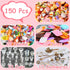 150Pcs Miniature Food Drinks Bottles Dollhouse Accessories 1:12 Mini Stuff Things Toy Set Dollhouse Pretend Kitchen Play Game Tiny Baking Hamburge...
