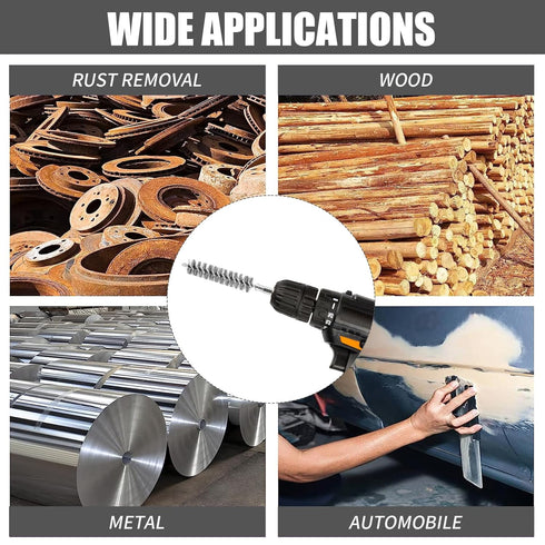10 Pack Bore Brush for Drill, Wire Bore Brush Drill, Stainless Steel Bore Cleaning Brush Set 1/4 Inch Hex Shank for Power Drill Impact Driver (15M...