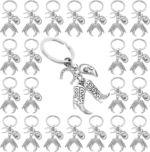 PHAETON 20PCS Hat Boot Horseshoe Keychain Western Cowgirl Keychain Equestrian Keychain Horse Lover Gift Cowboy Keychain Gift for Cowboy, Gift for ...