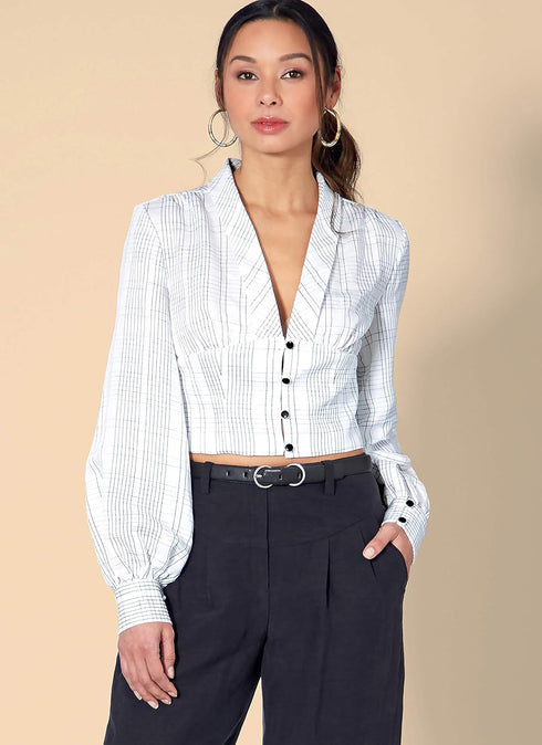 McCall's Patterns McCall's Women's V-Neck Blouse, Sizes 6-14 Sewing Pattern, various, White...