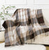 BATTILO HOME Brown Plaid Throw Blanket for Couch - Fall Plaid Blanket Buffalo Plaid Blankets - Lightweight Farmhouse Outdoor Throw Blankets for Be...