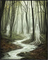 Posterizer 1 pcs-hunting mystical forest with creepy creatures 2-Gothic Art-Landscape & Nature Art-Living Room Bedroom Decor- unframed wall art...