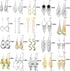 ESRICH 20 Pairs Alloy Earrings with 8 PCS Gold,12 PCS Sliver,20 Styles of Earrings for Women ewelry Fashion and Christmas gifts Valentine Birthday...