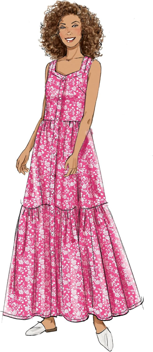 Butterick Easy-to-Make Misses' Tiered Hem Dresses Sewing Pattern Packet, Design Code B6983, Sizes XS-S-M-L-XL-XXL, Multicolor...