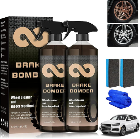 120ML Brake Bomber Wheel Cleaner,Brake Bomber Wheely Clean,Bronze Bomber Non-Acid Wheel Cleaner,Wheel Cleaner Spray,Brake Dust Remover Wheel Clean...