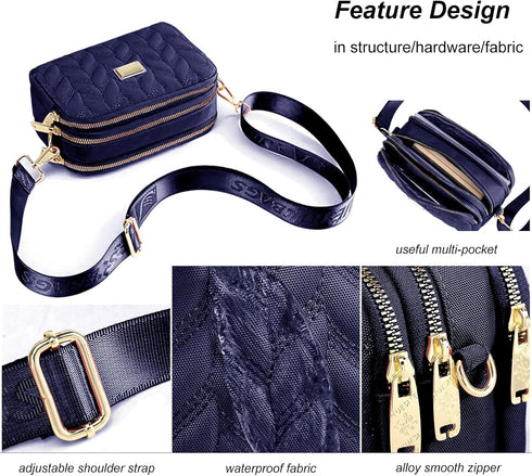 WITERY Small Crossboby Purse for Women - Waterproof Nylon Crossbody Phone Purse Shoulder Bag with Adjustable Strap...
