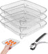 Square Air Fryer Rack,3 Layer Stainless Steel Stackable Dehydrato-r Rack with An-ti-scalding Clip,Stainless Steel Multi-Layer Dehydrato-r Rack Air...