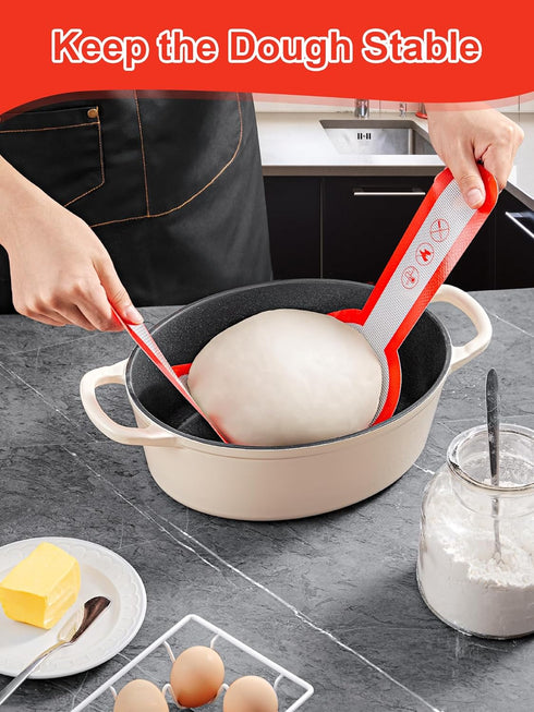 SMARTAKE 1-Pack Silicone Bread Sling for Dutch Oven, Reusable Sourdough Baking Mat with Long Handle, Non-Stick Easy Silicone Bread Sling Mat for T...