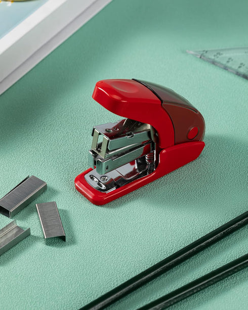 Effortless Mini Stapler Set, 20 Sheet Capacity, Integrated Remover & Staple Storage, Holds 1/4" Staples, includes 1000 Staples, Lightweight, Offic...