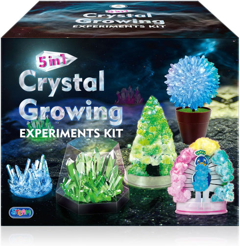 UNGLINGA Crystal Growing Experiment Science Kits for Kids, S.T.E.M Projects Learning Educational Toys Gifts Idea for Boys Girls, Grow 5 Vibrant Cr...
