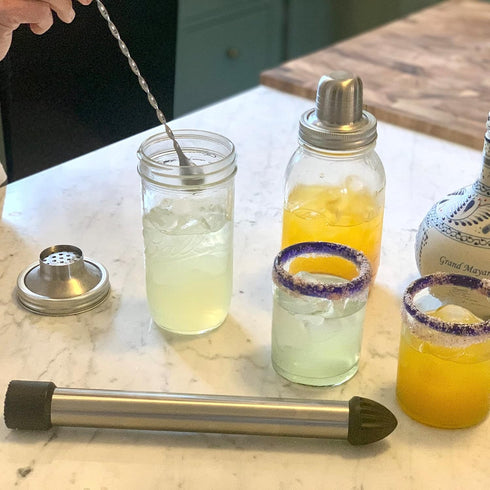 Outset Professional Cocktail Muddler, 3 in 1 Muddler, Stirrer, Juicer...