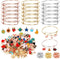 UPINS 30Pcs Silver Expandable Blank Bracelets Adjustable Wire Bangles with 100Pcs Tibetan Silver Charms, 200Pcs Open Jump Rings for Jewelry Making...