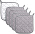 Pot Holders Cotton Made Machine Washable Heat Resistant Potholder, Pot Holder, Hot Pads, Trivet for Cooking and Baking (5, Grey)...