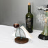 OwlGift Freestanding Modern Napkin Holder w/Golden Turquoise Wrought Iron Leaf & Brown Wooden Base Design, Tabletop Tissue Dispenser, Napkin Stora...
