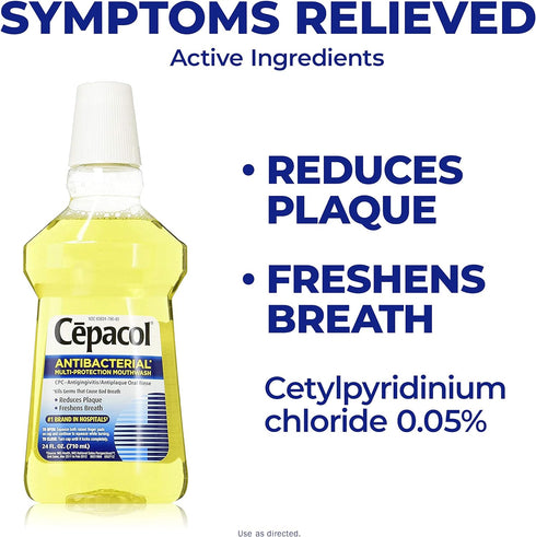 Cepacol Antibacterial Multi-Protection Mint Freshening Mouthwash 24 oz...