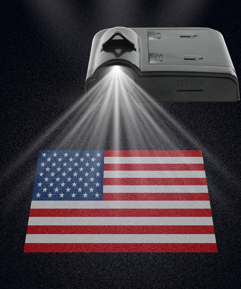 2Pcs American Flag Car Door Lights Logo Projector,Car Door LED Logo Projector Light,Car Door Welcome Logo Projector Lights,Universal Holeless Magn...