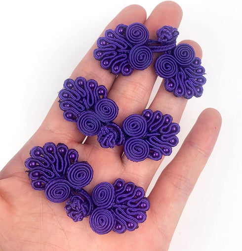 10Pairs Chinese Frogs Button Closures Hook & Eye Fastener, Chinese Closure Buttons for Sewing Cheongsam Bridal Costumes DIY Home Decor 60 x20mm Da...