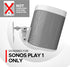 Play 1 Wall Mount, White, Compatible with Sonos Play:1 Only, Adjustable Swivel & Tilt Mechanism, Mounting Bracket Includes All Fixings......
