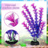Aquarium Decorations Fish Tank Artificial Plastic Plants, 12pcs Aquarium Decor Plants and Cave Rock Decoration Set Hideout Ornaments, Fish Tank Ac...
