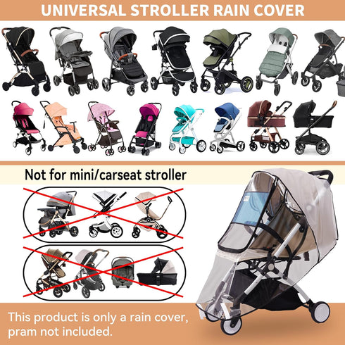 Bemece Stroller Rain Cover, Universal Stroller Accessory, Baby Travel Weather Shield, Windproof and Waterproof, Protect from Dust and Snow...