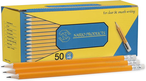 Pencils Bulk of 50: Pre Sharpened #HB Drawing Pencils for Kids, Teens, & Adults, White Eraser - 7.5 Hexagonal Shape for Graphite Sketching, Perfec...