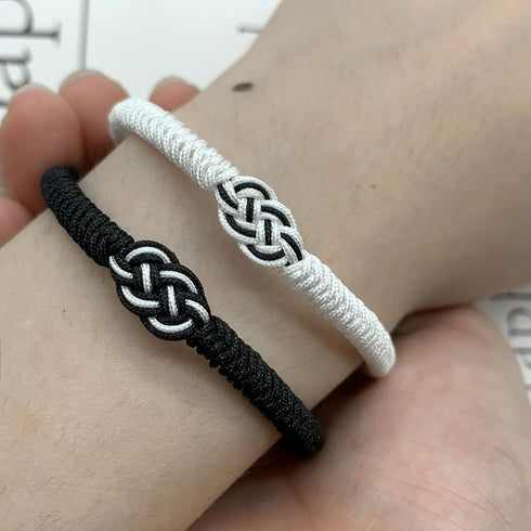 LAMIBEE Red Black Mix White Infinity Love Multicolor Lucky Bracelet for Men Women Tibetan Lucky Amulet Knot Bracelet Woven Thread String for Frien...