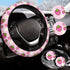 Cute Strawberry Steering Wheel Cover Anti-Slip and Practical 14.5-15 Inch Universal Steering Wheel Cover with 2 Pieces Car Coasters Suitable for M...