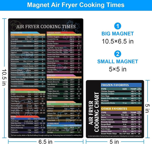 Air Fryer Cheat Sheet Magnetic Air Fryer Cooking Times Chart Magnet Cheat Sheet Set Air Fryer Accessories Cook Book Recipe Card Meat Temp Guide fo...