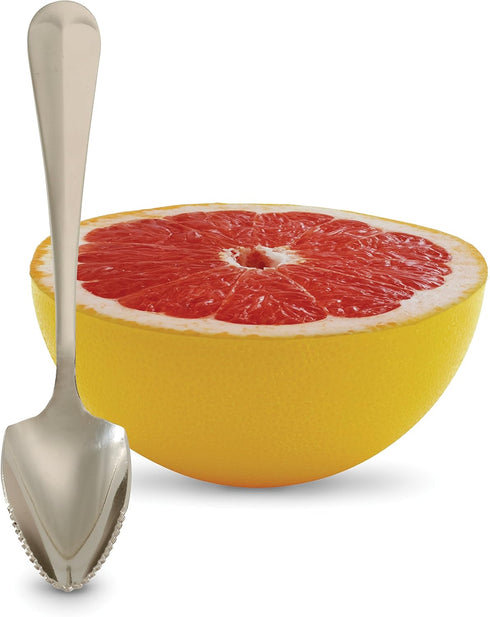 HIC Kitchen Grapefruit Dessert Spoons with Pointed Tip and Serrated Edge, Stainless Steel, Set of 2...