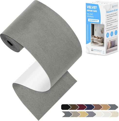 Velvet Repair Tape, 4" x 63" Waterproof Velvet Repair Patch, Self-Adhesive Velvet Repair kit, Fabric Repair Patch For Sofas,Car Seats,Furniture,Up...