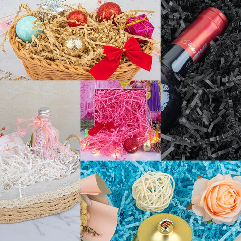 Caleihd Crinkle Cut Paper Shred Packing Grass Cushion Paper Streamer for Christmas Wedding Birthday Bridesmaid Engagement Craft Gift Boxes Bags Ba...