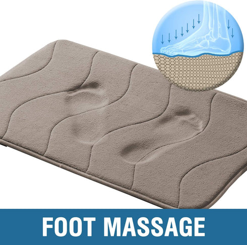 Flamingo P Bathroom Mat Memory Foam Bath Rug Non Slip Shower Mats,24x17,Taupe...