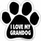 Car Magnet-Paw-I love my Grandog- 5.5" x 5.5"...