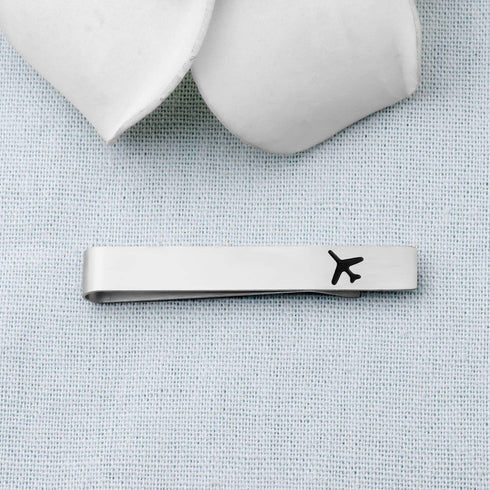 LQRI Airplane Tie Clip Airplane Jewelry Pilot Gift Fly Safe Tie Clip Aviation Gifts Pilot Tie Bar Gifts Traveling Long Distance Relationship Gift ...