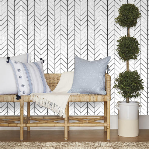 LXCREAT Removable Wallpaper Forgiving Black/White Stripes Peel and Stick Wallpaper 17.71 in X 196 in Modern Self Adhesive Vinyl for Home Renovatio...
